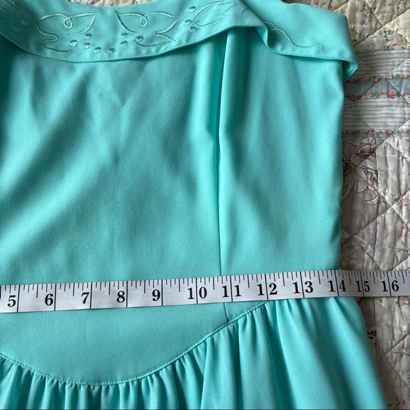 Vintage Tricoville London Blue Midi Dress Size 6 Sleveless Turquoise - Picture 10 of 16